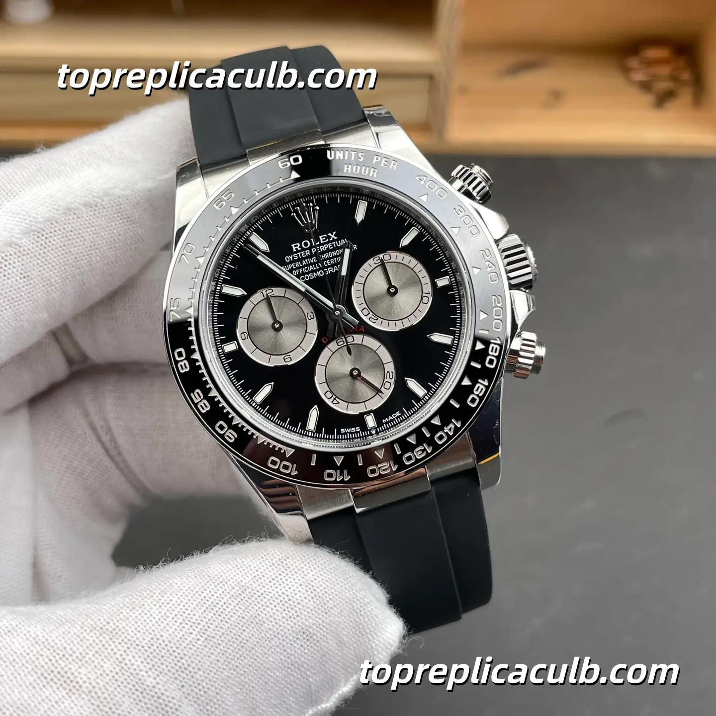 VS Factory Rolex Cosmograph Daytona “Ghost” 126519LN-0002 40MM Black Dial Steel Subdials Black Ceramic Bezel Oysterflex Bracelet Super Clone Watch with 4130 Movement - Image 4