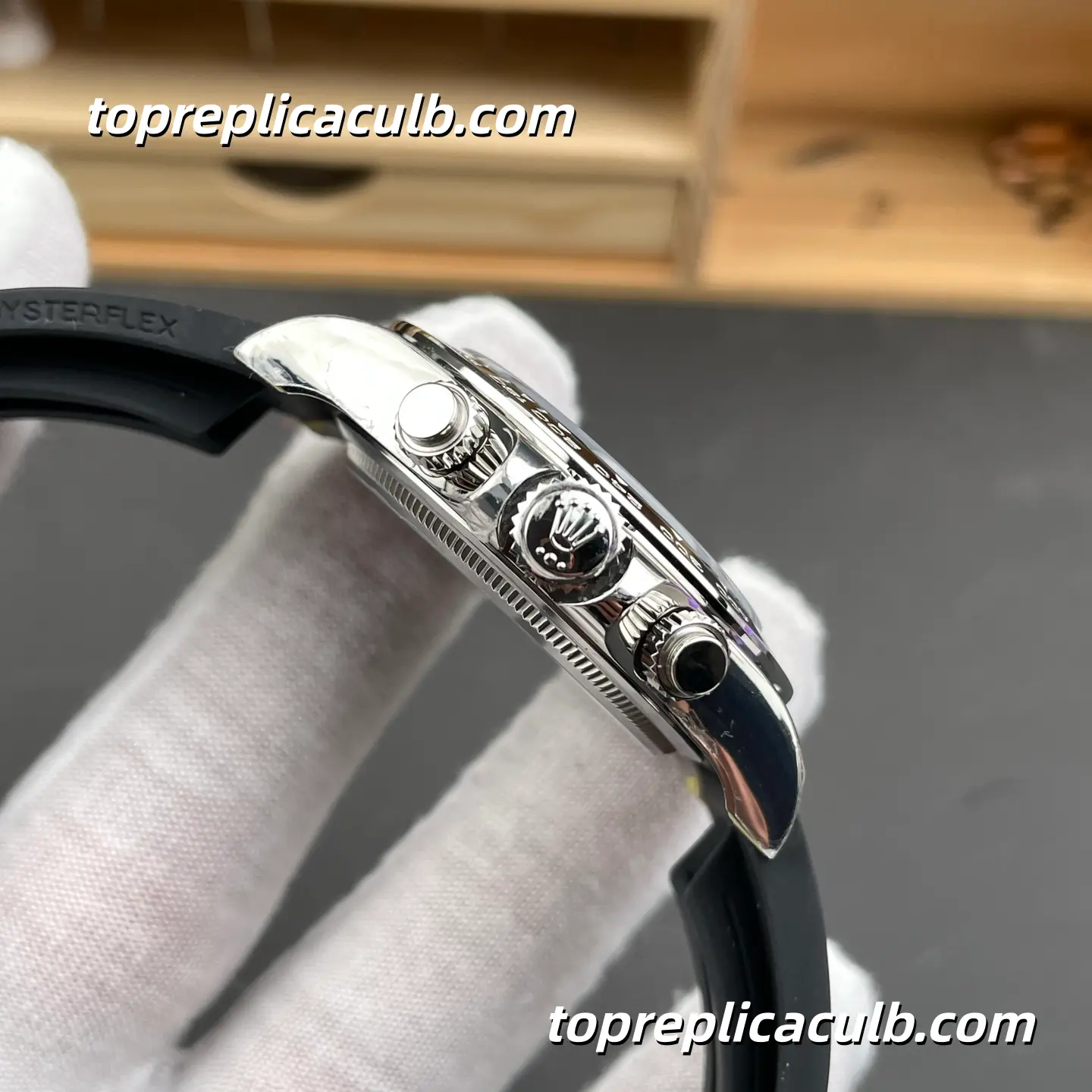 VS Factory Rolex Cosmograph Daytona “Ghost” 126519LN-0002 40MM Black Dial Steel Subdials Black Ceramic Bezel Oysterflex Bracelet Super Clone Watch with 4130 Movement - Image 5
