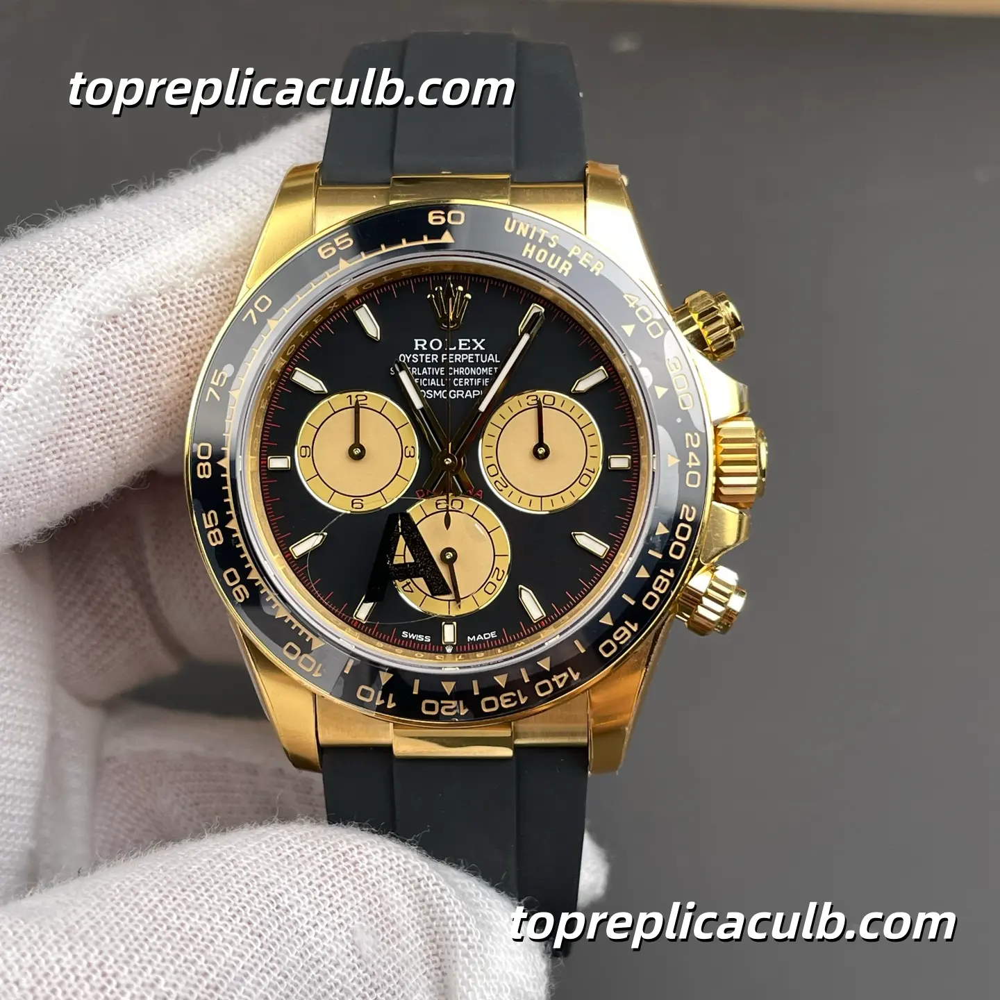 Rolex Cosmograph Daytona “Little Monster” 40MM 126518LN-0004 Black Dial Oysterflex Super Clone Watch with 4131 Movement