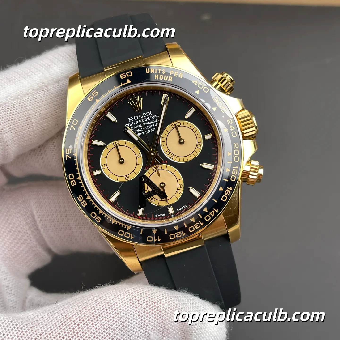Rolex Cosmograph Daytona “Little Monster” 40MM 126518LN-0004 Black Dial Oysterflex Super Clone Watch with 4131 Movement - Image 4