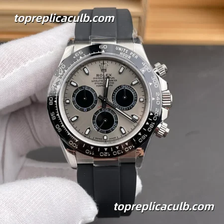 Rolex Cosmograph Daytona “Panda” 126519LN-0006 40MM White Dial Black Subdials Black Ceramic Bezel Oysterflex Bracelet Super Clone Watch with 4130 Movement