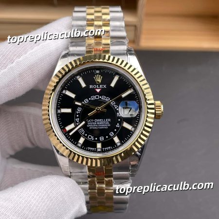 Rolex DateJust 41 126333-0014 Two Tone Black Dial Jubilee Bracelet Super Clone Watch with 3235 Movement