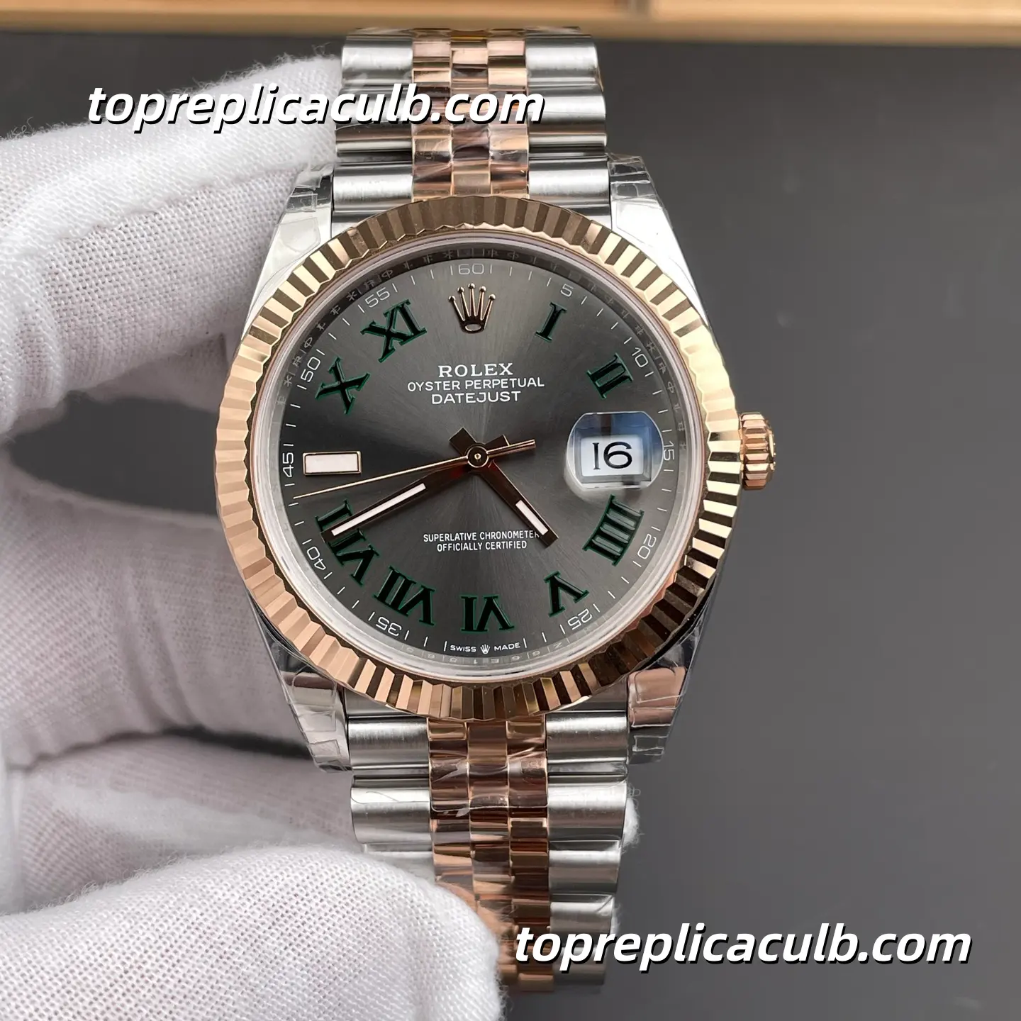 Rolex DateJust 41MM 126300-0019 Mint Green Dial Oyster Steel Super Clone Watch