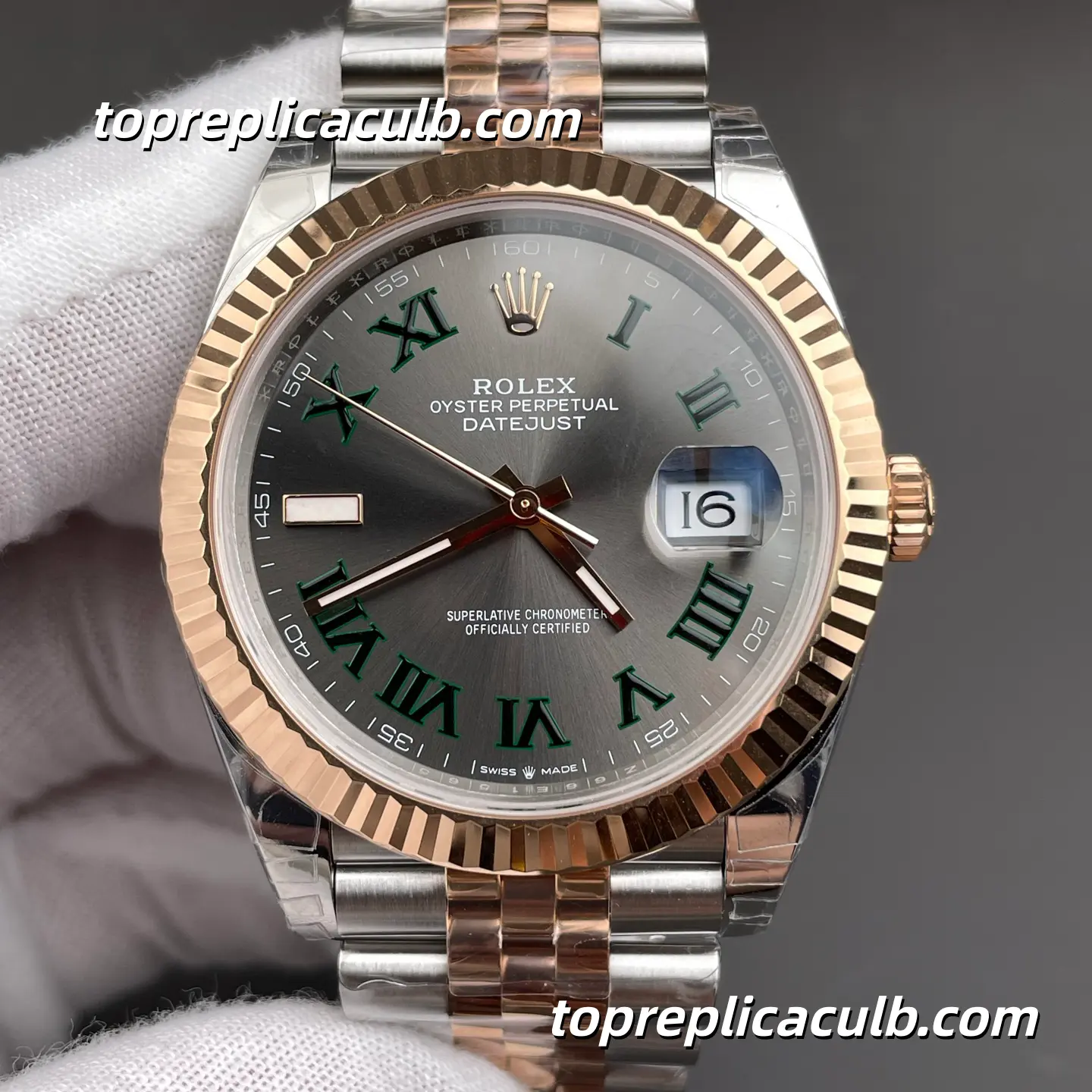 Rolex DateJust 41MM 126331-0016 Rhodium Dial Two Tone Jubilee Bracelet Super Clone Watch with 3235 Movement - Image 3