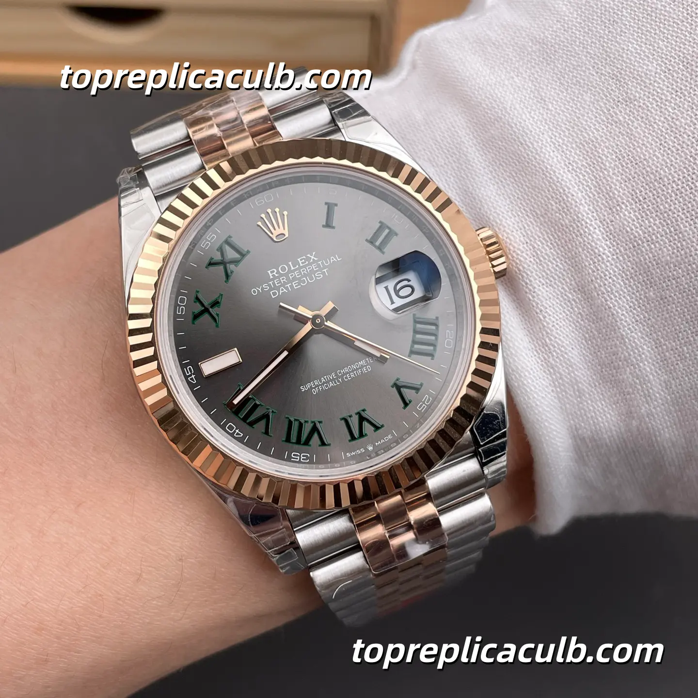 Rolex DateJust 41MM 126331-0016 Rhodium Dial Two Tone Jubilee Bracelet Super Clone Watch with 3235 Movement - Image 2