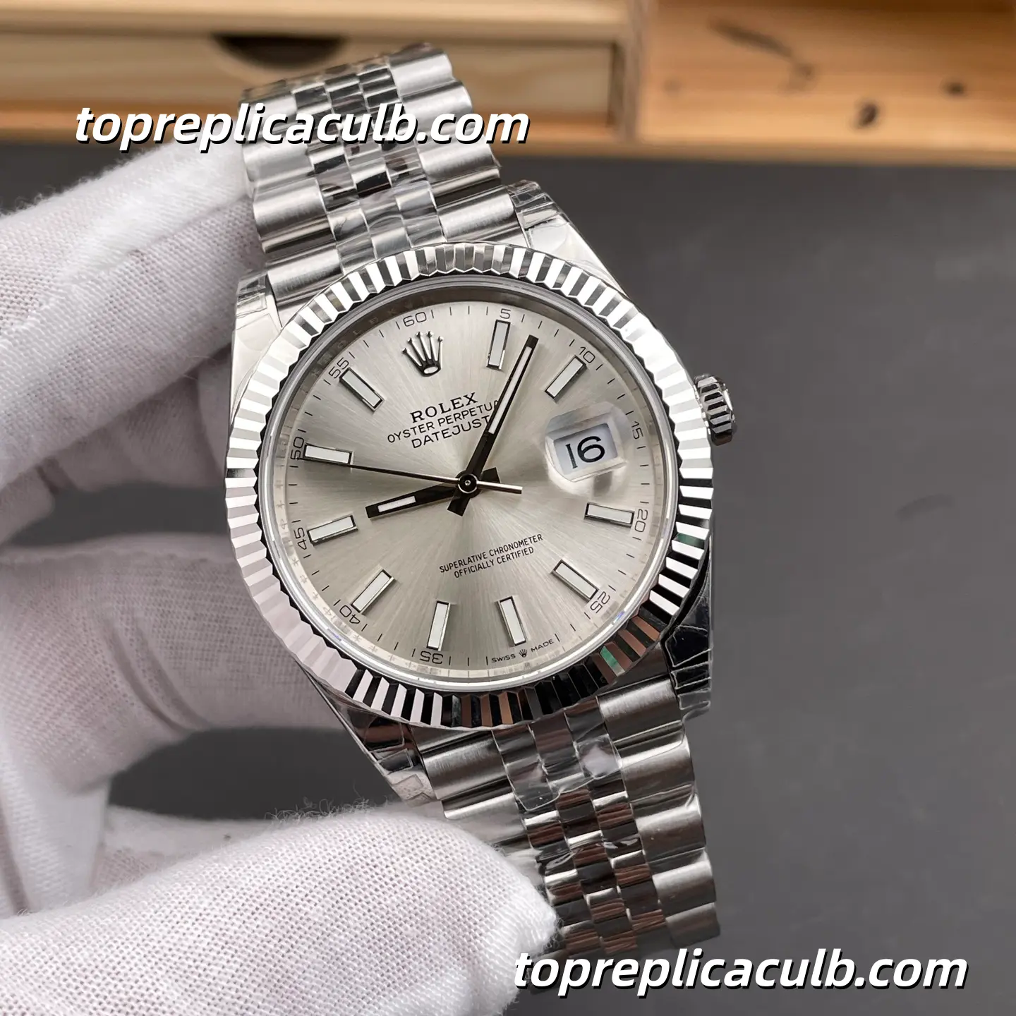 Rolex DateJust 41MM 126334-0004 Silver Dial Jubilee Bracelet Super Clone Watch with 3235 Movement - Image 4