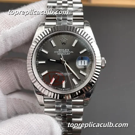 Rolex DateJust 41MM 126334-0014 Grey Dial Jubilee Bracelet Super Clone Watch with 3235 Movement