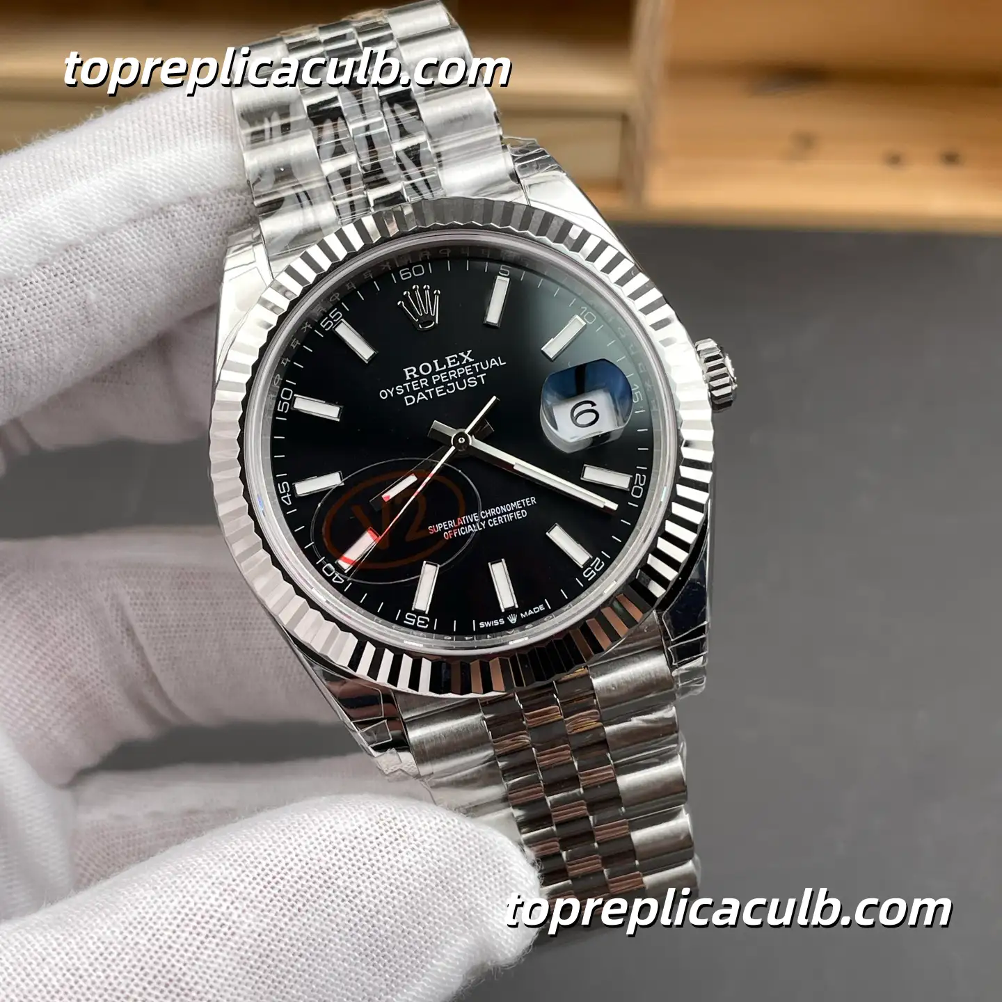 Rolex DateJust 41MM 126334-0018 Black Dial Jubilee Bracelet Super Clone Watch with 3235 Movement - Image 4