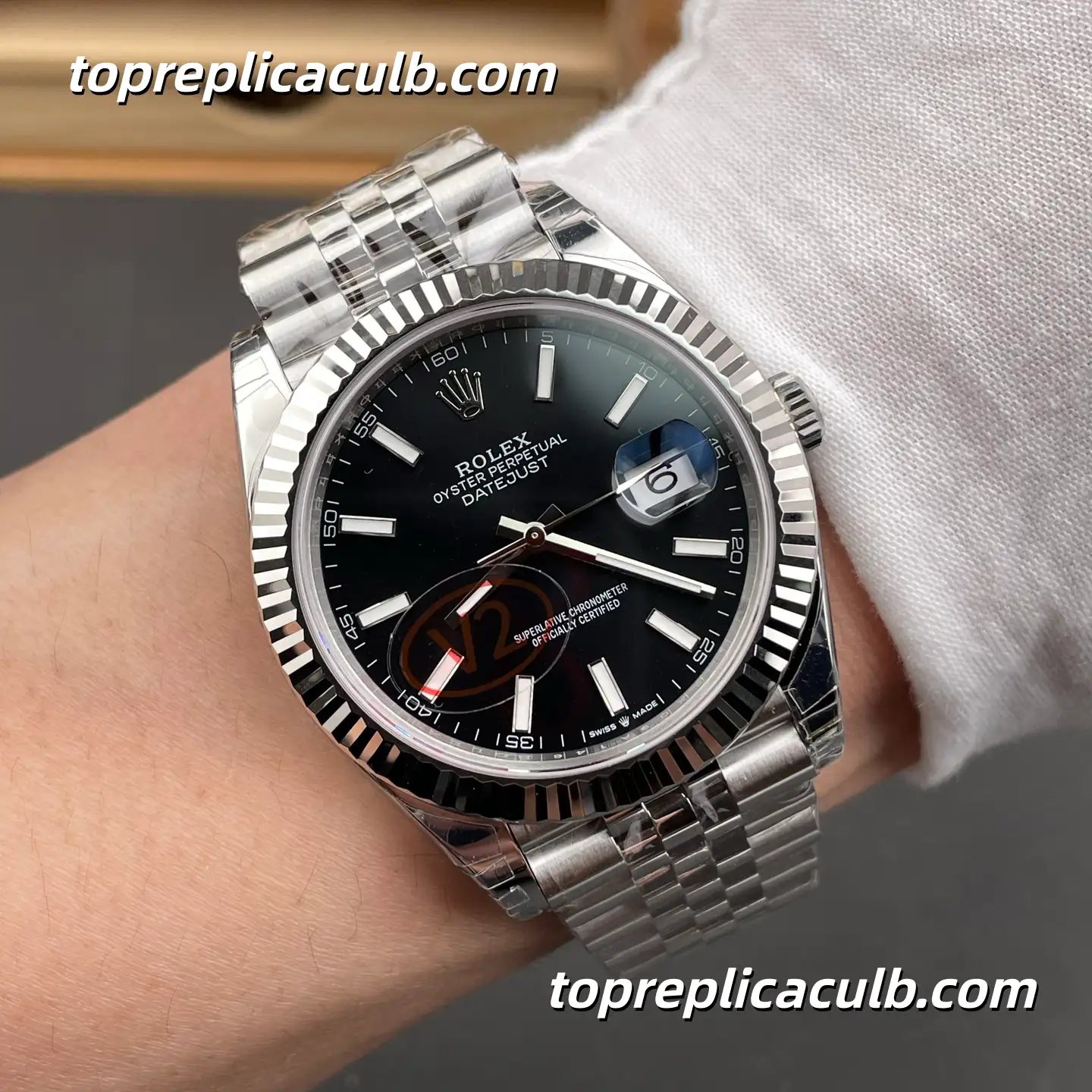 Rolex DateJust 41MM 126334-0018 Black Dial Jubilee Bracelet Super Clone Watch with 3235 Movement - Image 2