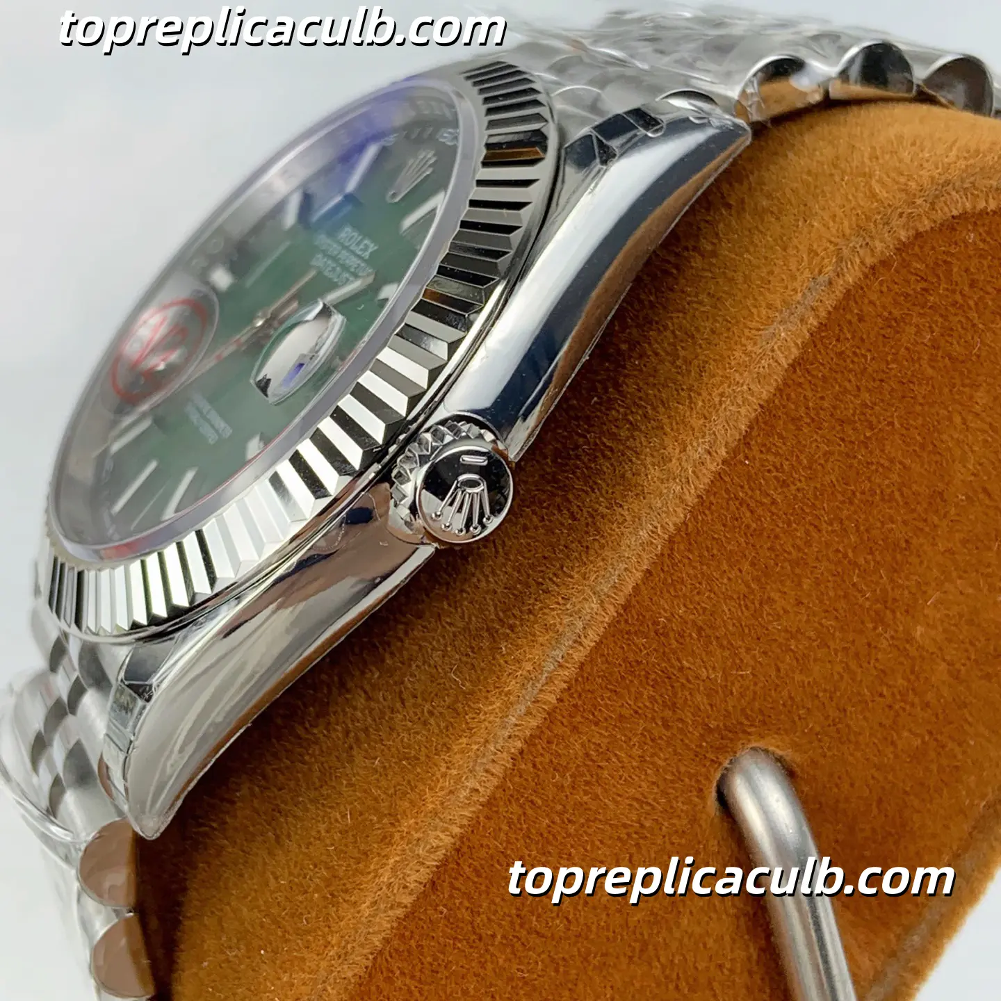 Rolex Datejust 126334-0033 41MM Green Sunburst Dial Fluted Bezel Jubilee Bracelet Super Clone Watch with 3235 Movement - Image 5