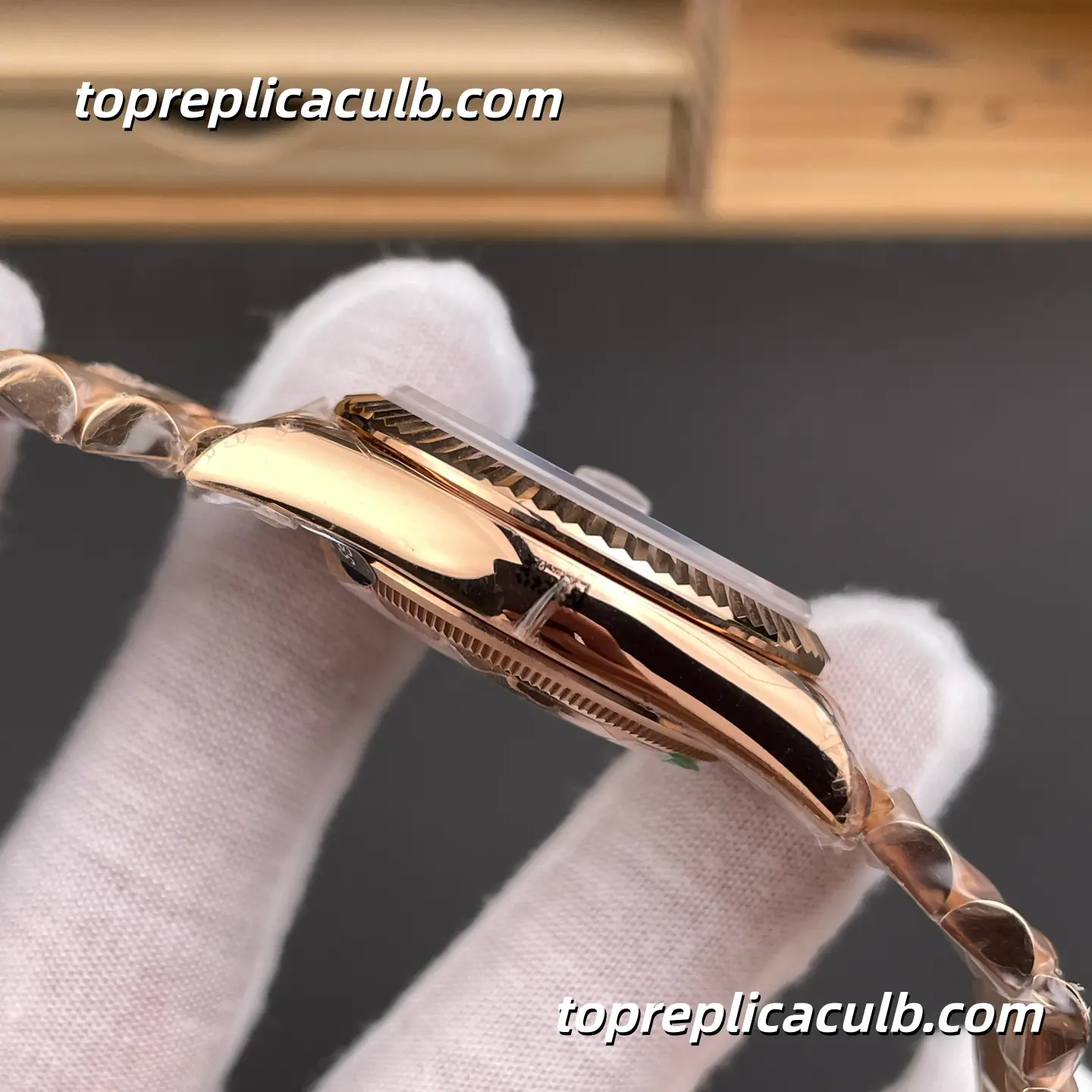 Rolex Day-Date M128235-0050 36MM Sundust Diamond Dial Everose Gold President Bracelet Super Clone Watch - Image 6