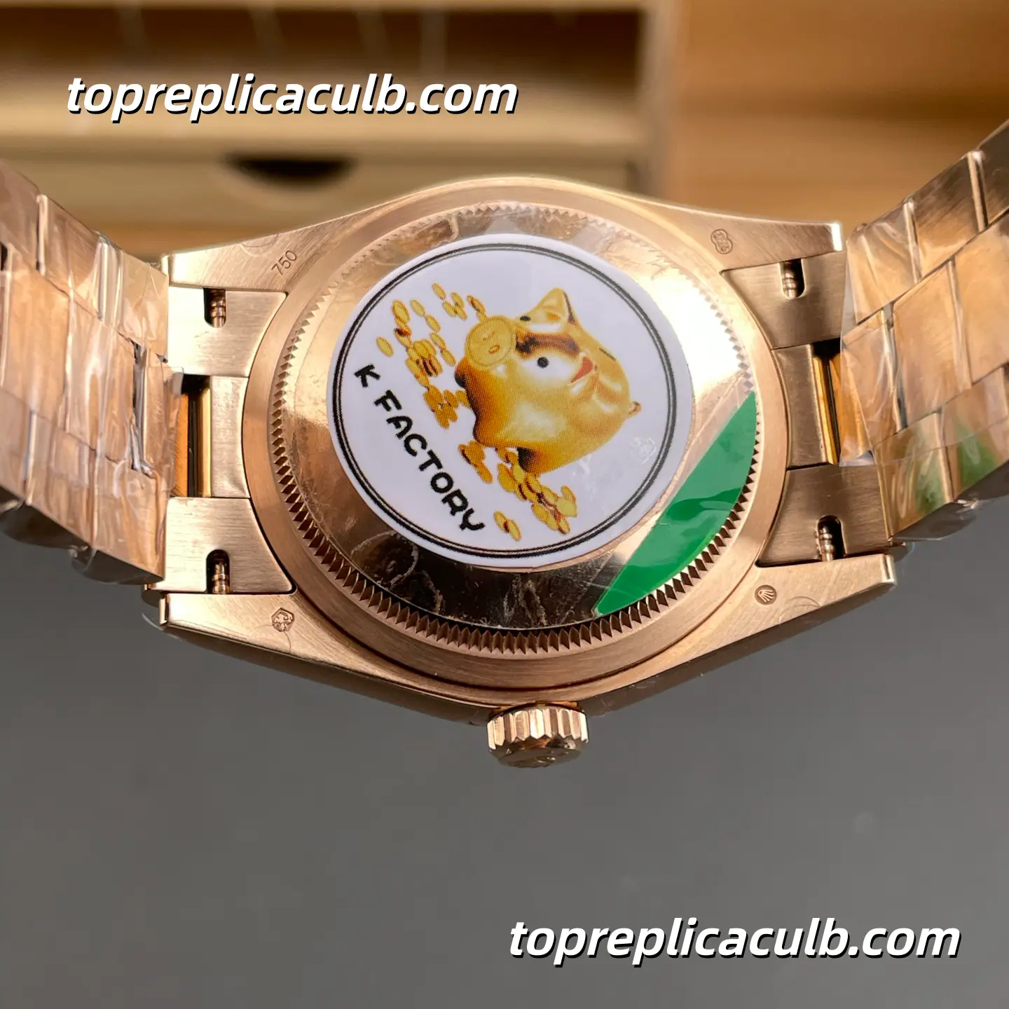 Kf Factory Rolex Day-Date M128235-0085 36MM Turquoise Blue Dial Everose Gold President Bracelet Super Clone Watch - Image 10