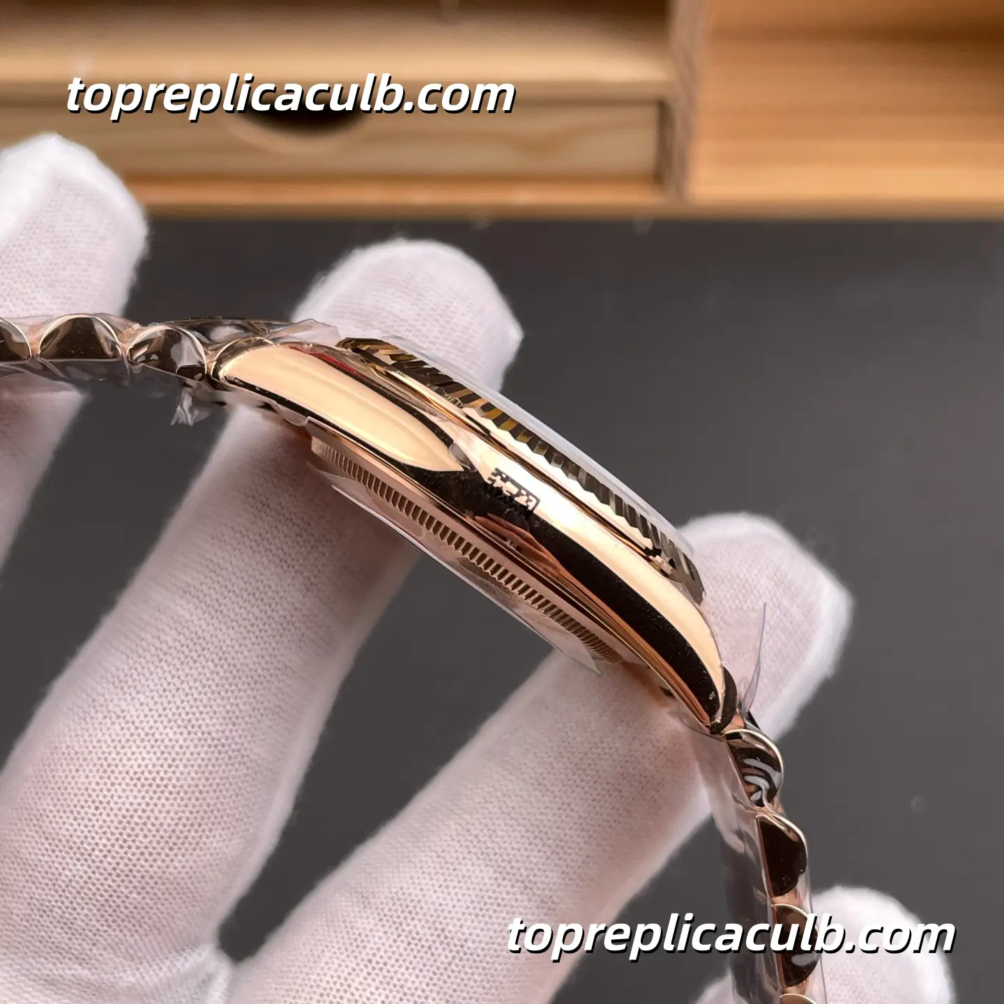 Kf Factory Rolex Day-Date M128235-0085 36MM Turquoise Blue Dial Everose Gold President Bracelet Super Clone Watch - Image 6