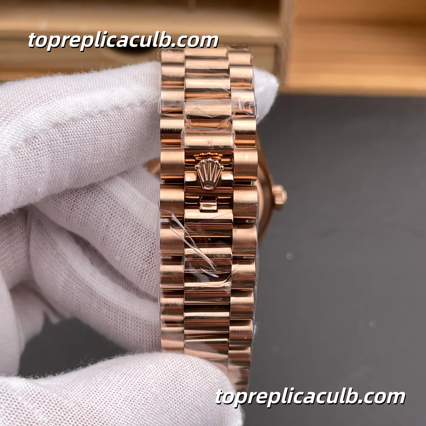 Kf Factory Rolex Day-Date M128235-0085 36MM Turquoise Blue Dial Everose Gold President Bracelet Super Clone Watch - Image 9