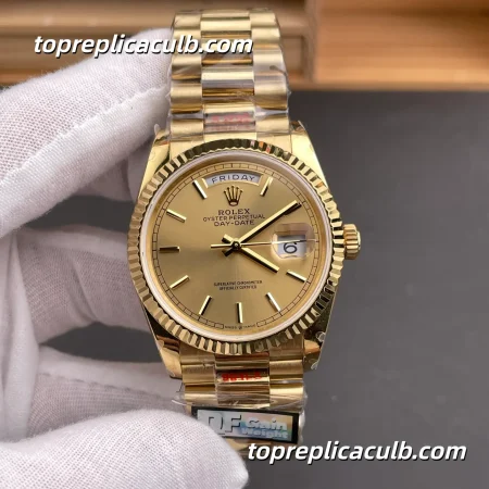 Rolex Day-Date M128238-0045 36MM Champagne Dial Yellow Gold President Bracelet Super Clone Watch
