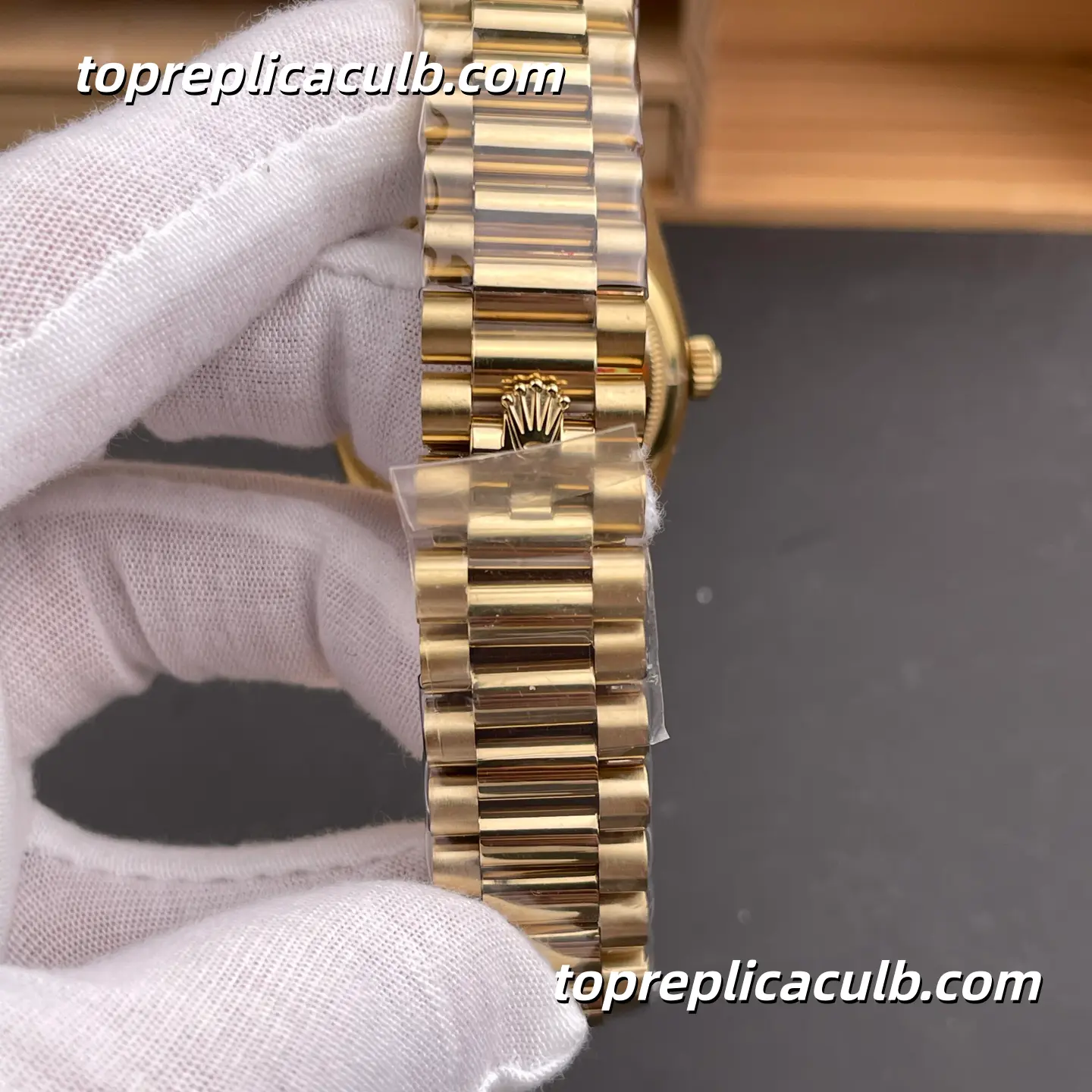 Rolex Day-Date M128238-0045 36MM Champagne Dial Yellow Gold President Bracelet Super Clone Watch - Image 8