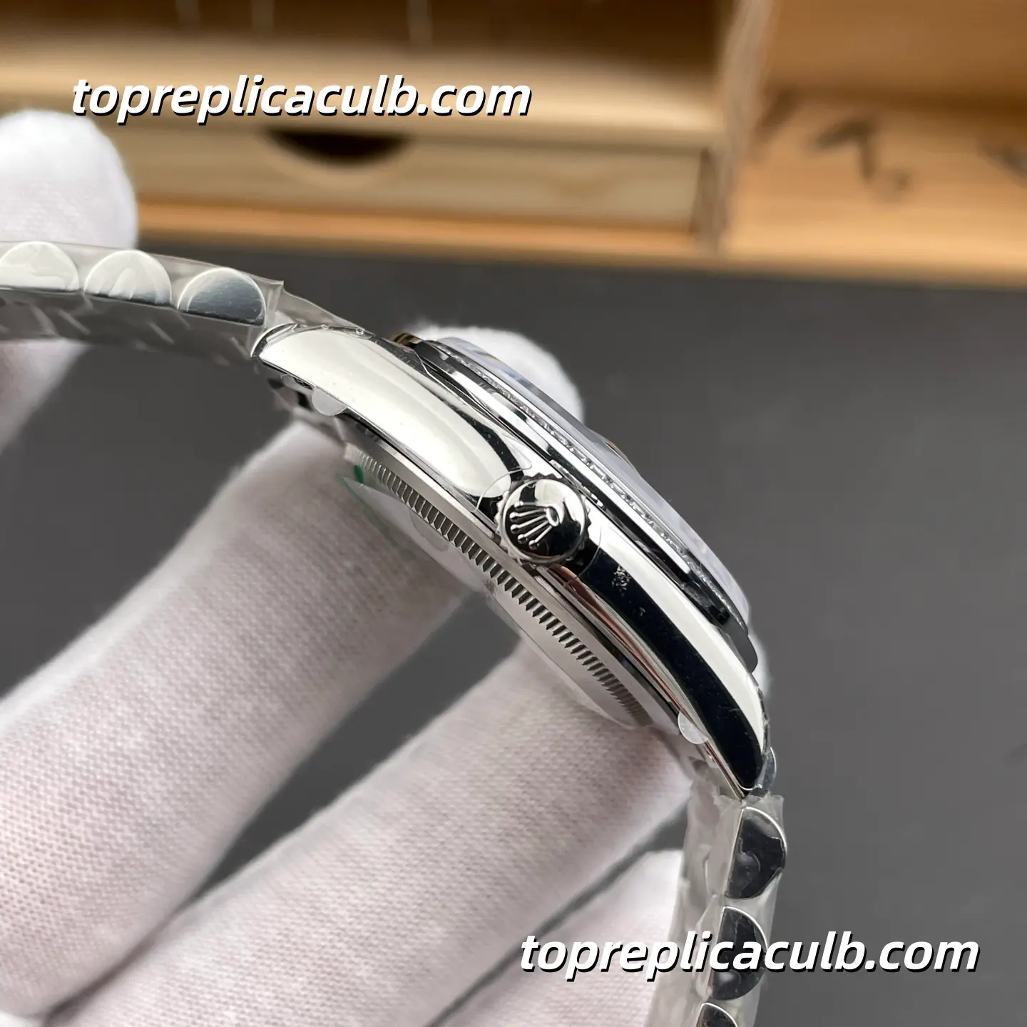 Rolex Day-Date M128396TBR-0003 36MM Ice Blue Diamond Dial President Bracelet Super Clone Watch - Image 5