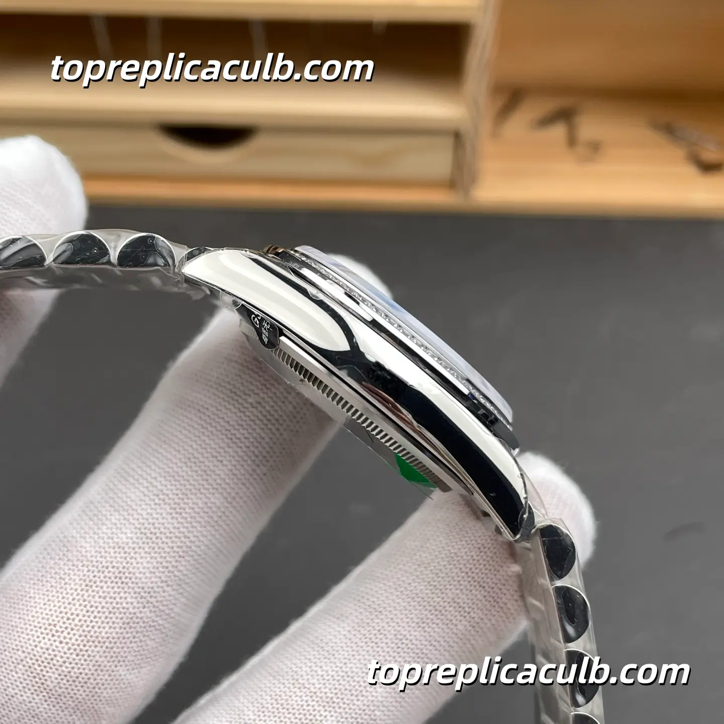 Rolex Day-Date M128396TBR-0003 36MM Ice Blue Diamond Dial President Bracelet Super Clone Watch - Image 6
