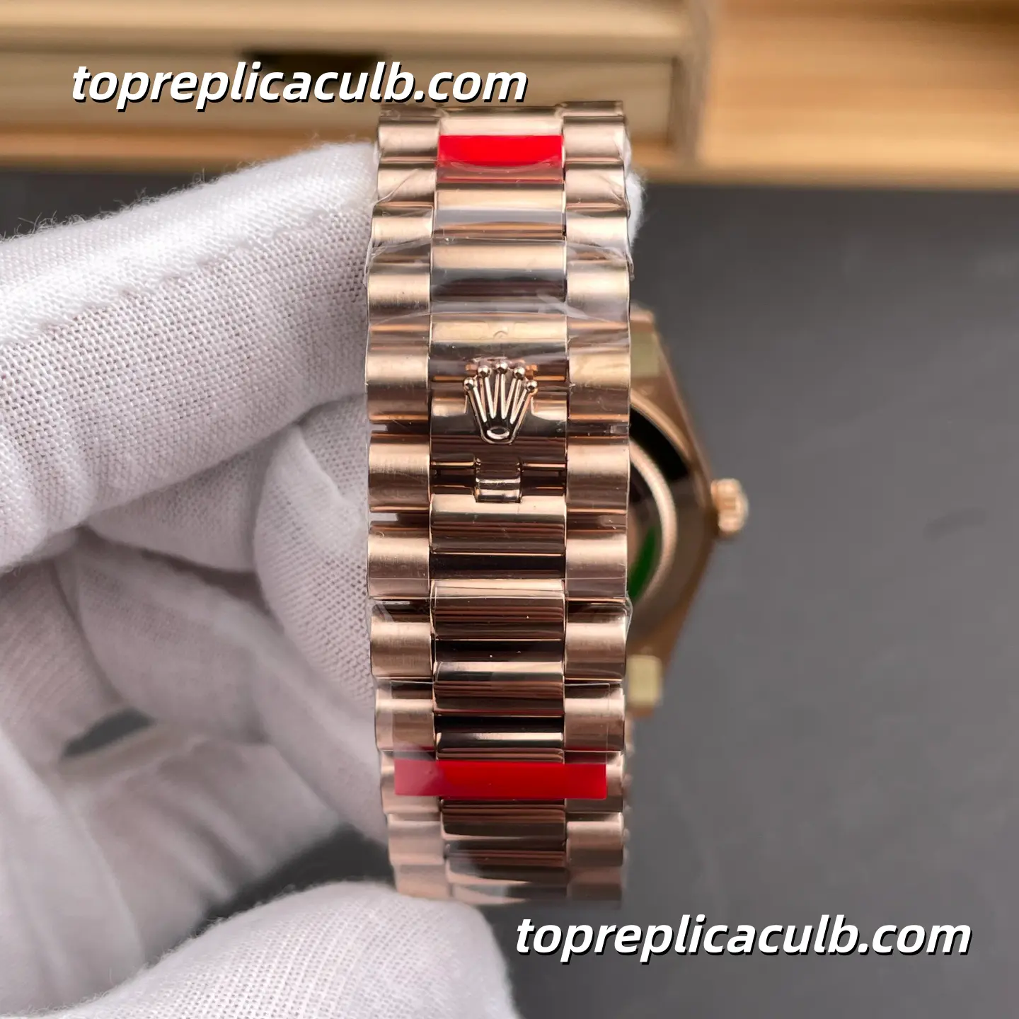 Rolex Day-Date M228235-0025 40MM Olive Green Dial Everose Gold President Bracelet Super Clone Watch - Image 9