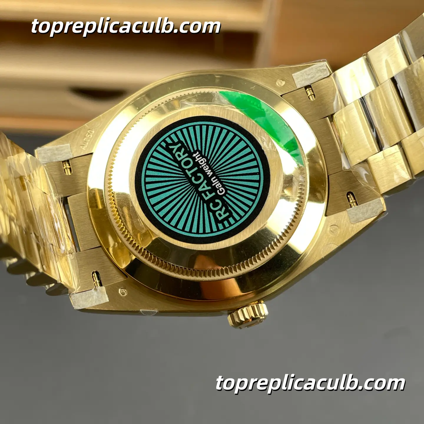 Rolex Day-Date M228238-0004 40MM Black Dial Yellow Gold President Bracelet “Black Ice Sugar” Super Clone Watch - Image 9