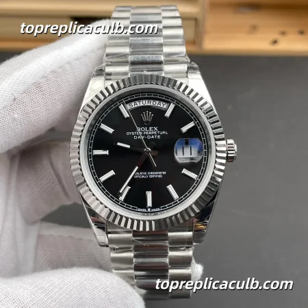 Rolex Day-Date M228239-0005 40MM Black Dial White Gold President Bracelet Super Clone Watch