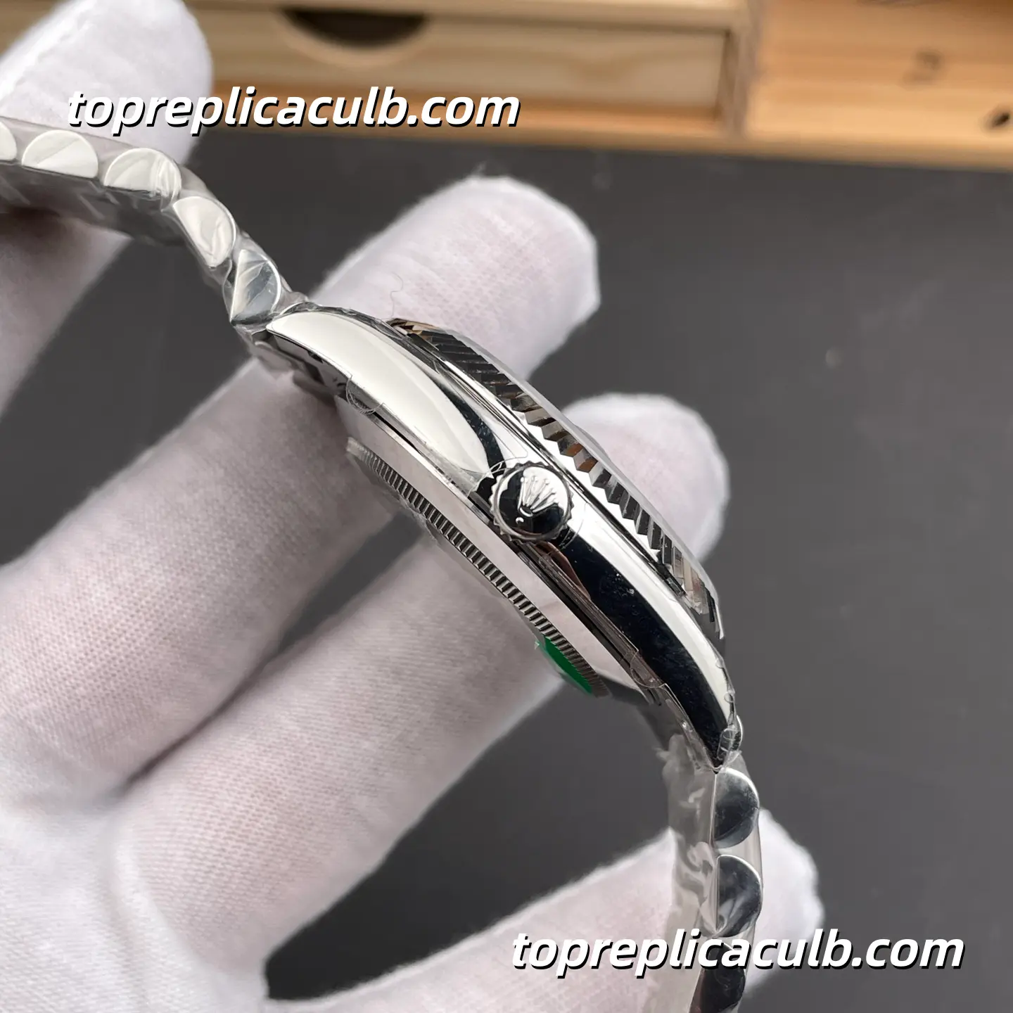 Rolex Day-Date M228239-0005 40MM Black Dial White Gold President Bracelet Super Clone Watch - Image 5