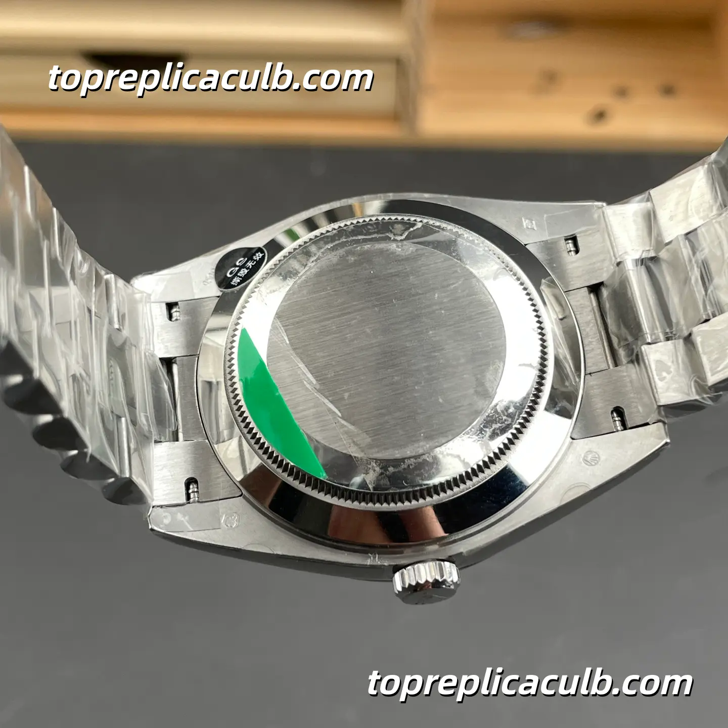 Rolex Day-Date M228239-0005 40MM Black Dial White Gold President Bracelet Super Clone Watch - Image 9