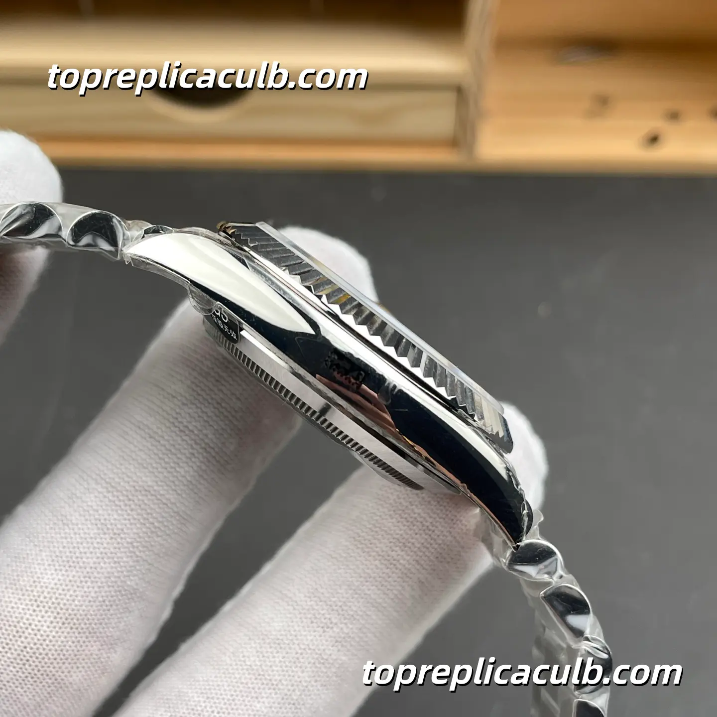 Rolex Day-Date M228239-0005 40MM Black Dial White Gold President Bracelet Super Clone Watch - Image 6