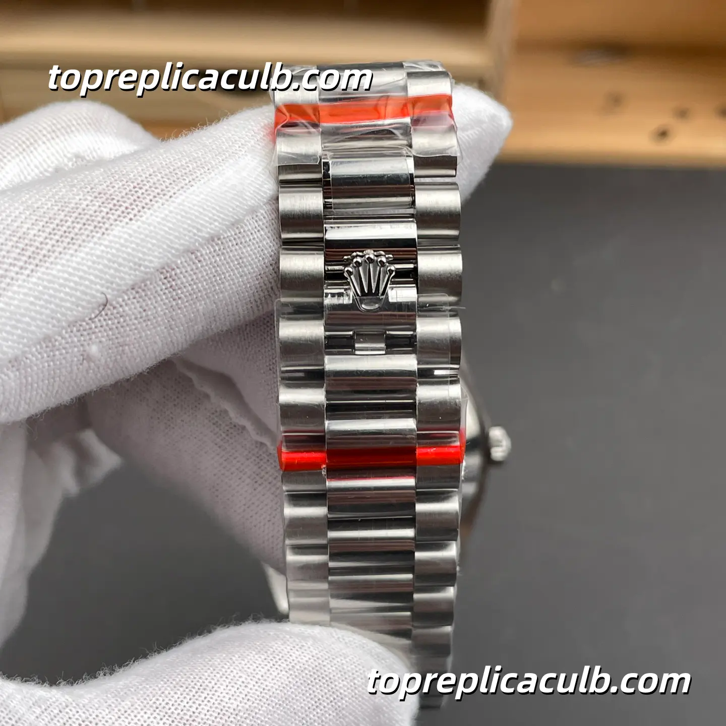 Rolex Day-Date M228239-0005 40MM Black Dial White Gold President Bracelet Super Clone Watch - Image 8