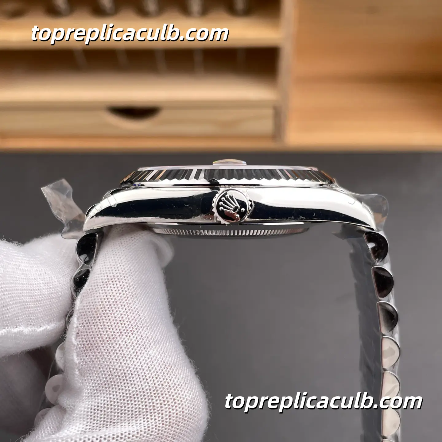Rolex Day-Date M228239-0076 40MM Blue Dial White Gold President Bracelet Super Clone Watch - Image 5