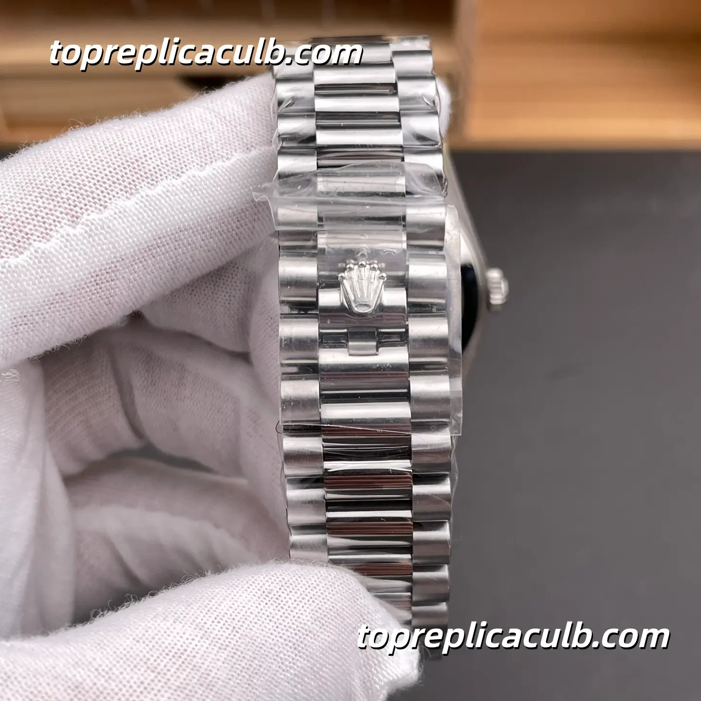 Rolex Day-Date M228239-0076 40MM Blue Dial White Gold President Bracelet Super Clone Watch - Image 8