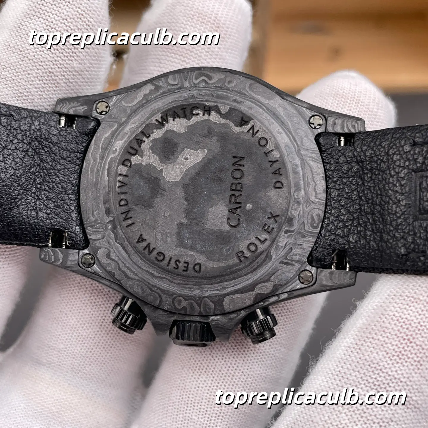 Rolex Daytona DIW Carbon Skeleton 40MM Openworked Dial Forged Carbon Case Black Fabric Strap Super Clone Watch with Dandong 4130 Movement - Image 9