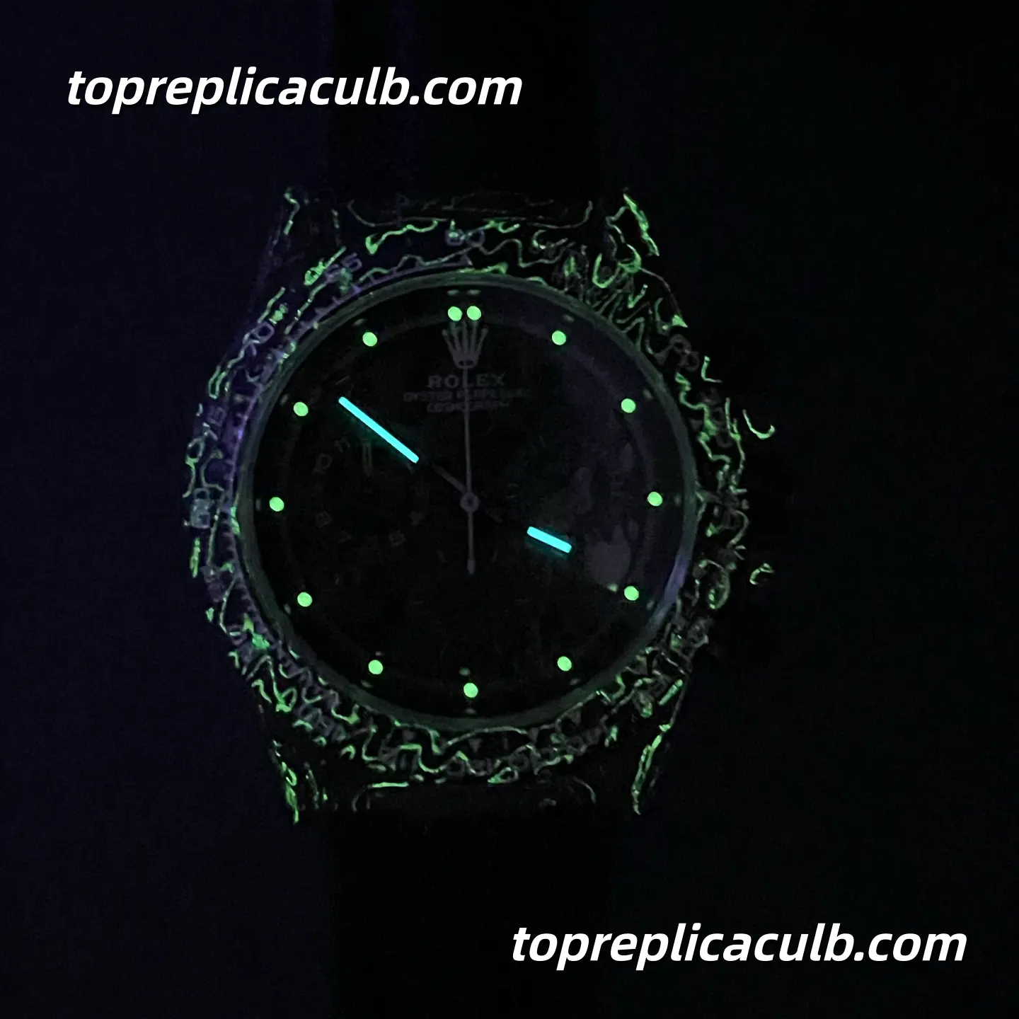 Rolex Daytona DIW Carbon Skeleton 40MM Openworked Dial Forged Carbon Case Black Fabric Strap Super Clone Watch with Dandong 4130 Movement - Image 5