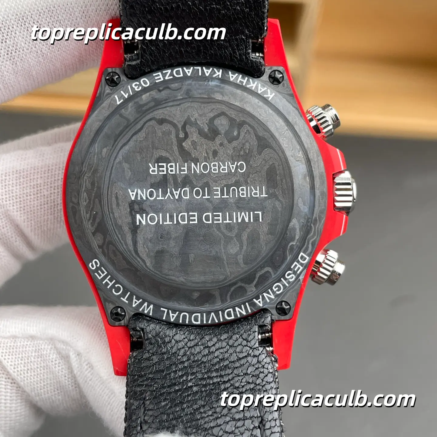 Rolex Daytona “DIW Red Carbon” 40MM Red Dial Carbon Fiber Case Black Ceramic Bezel Nylon Strap Super Clone Watch with Oris 4801 Movement - Image 9
