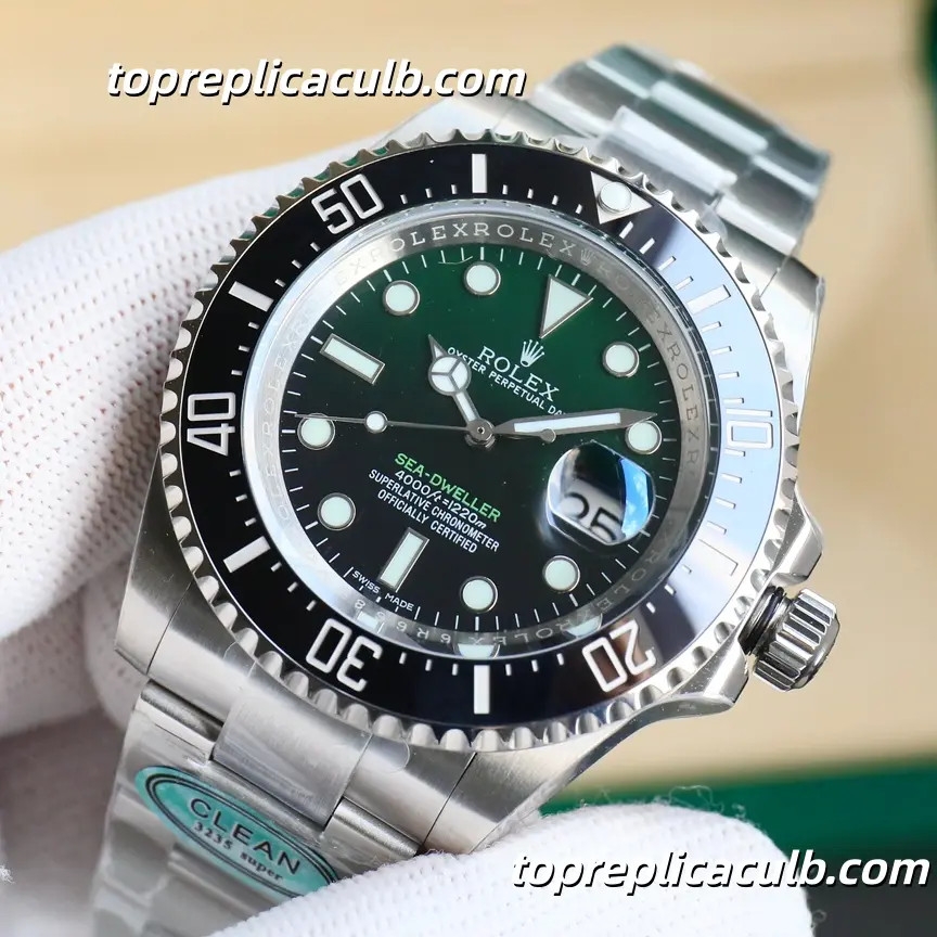Rolex Deepsea Sea-Dweller 43MM 126660 D-Green Dial Oyster Bracelet Super Clone Watch with 3235 Movement - Image 4