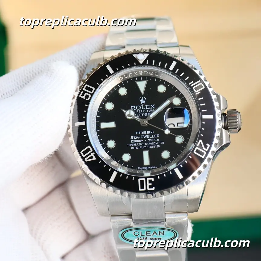 Rolex Deepsea Sea-Dweller 44MM 136660-0006 Black Dial Oyster Bracelet Super Clone Watch with 3235 Movement - Image 4