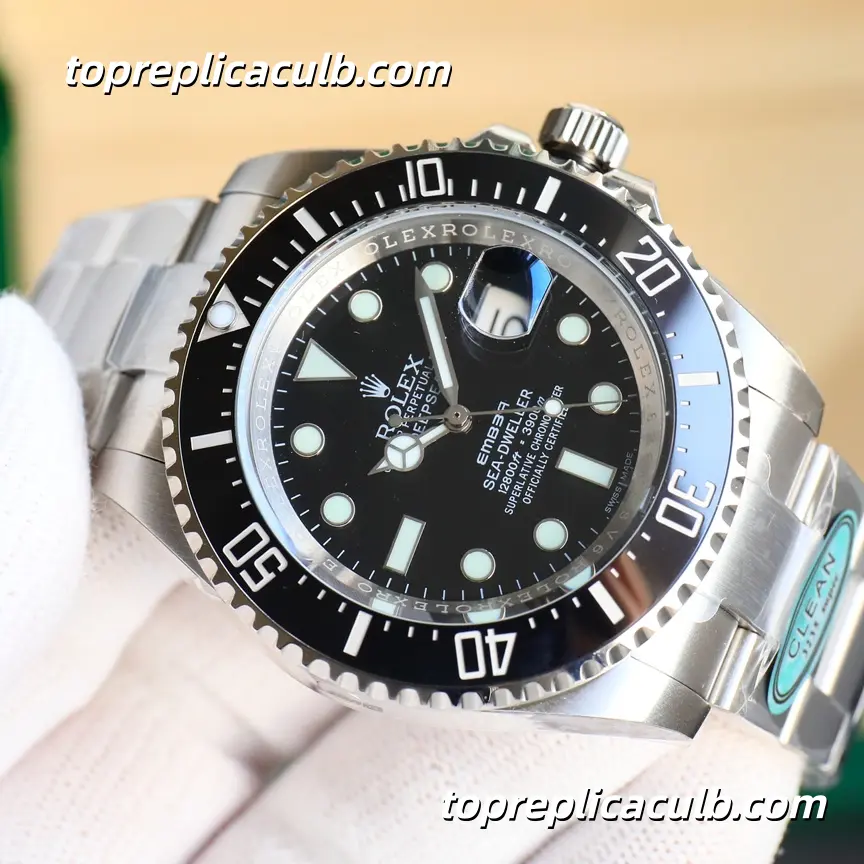 Rolex Deepsea Sea-Dweller 44MM 136660-0006 Black Dial Oyster Bracelet Super Clone Watch with 3235 Movement - Image 2