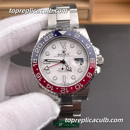 Rolex GMT-Master II “Meteorite Pepsi” 126719BLRO-0002 40MM Meteorite Dial Red & Blue Ceramic Bezel Jubilee Bracelet Super Clone Watch with 3285 Movement