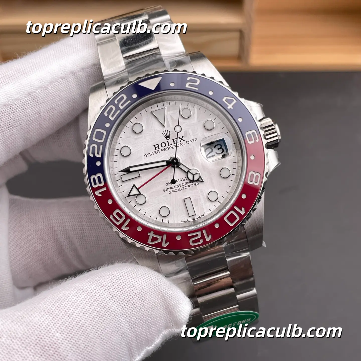 Rolex GMT-Master II “Meteorite Pepsi” 126719BLRO-0002 40MM Meteorite Dial Red & Blue Ceramic Bezel Jubilee Bracelet Super Clone Watch with 3285 Movement - Image 4