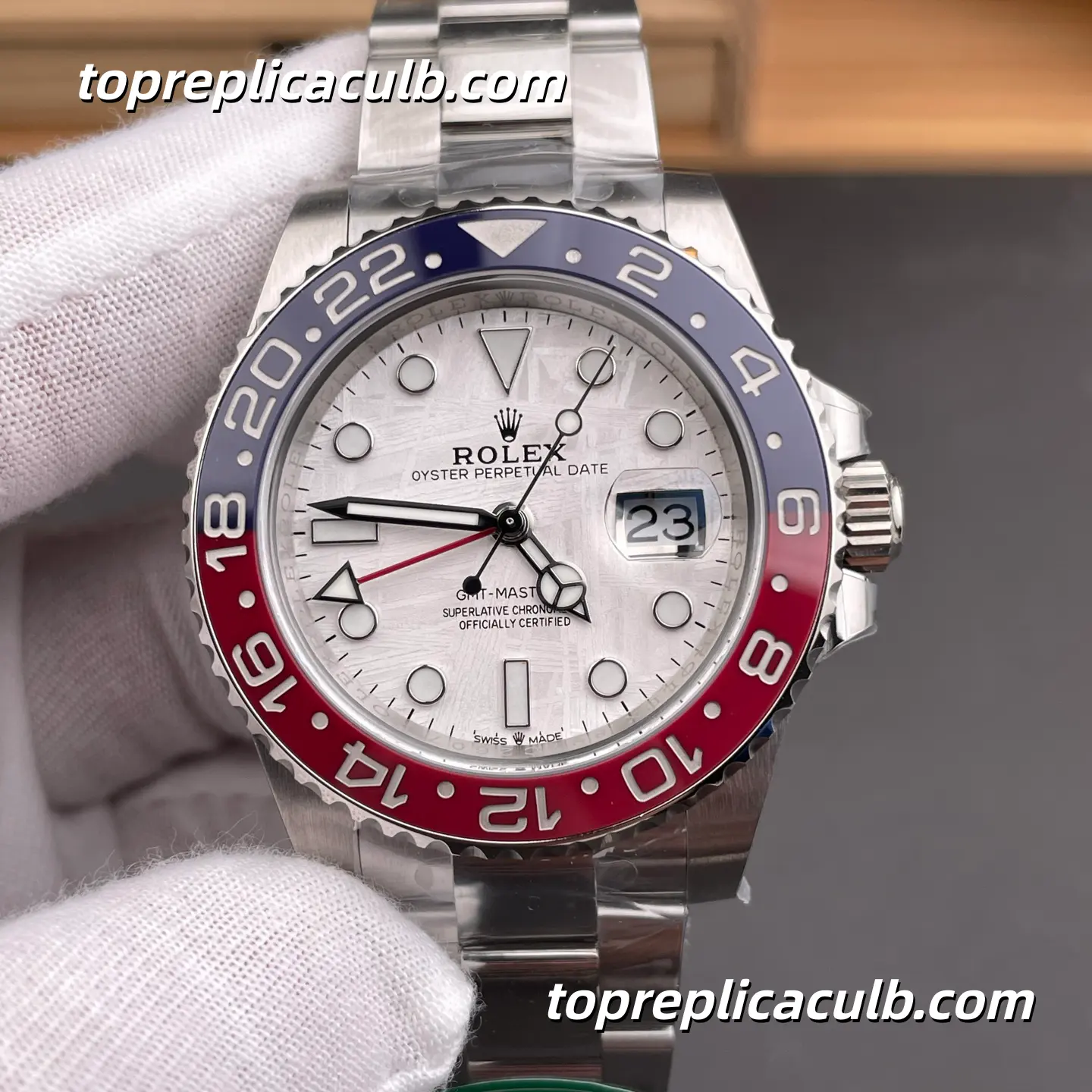 Rolex GMT-Master II “Meteorite Pepsi” 126719BLRO-0002 40MM Meteorite Dial Red & Blue Ceramic Bezel Jubilee Bracelet Super Clone Watch with 3285 Movement - Image 3