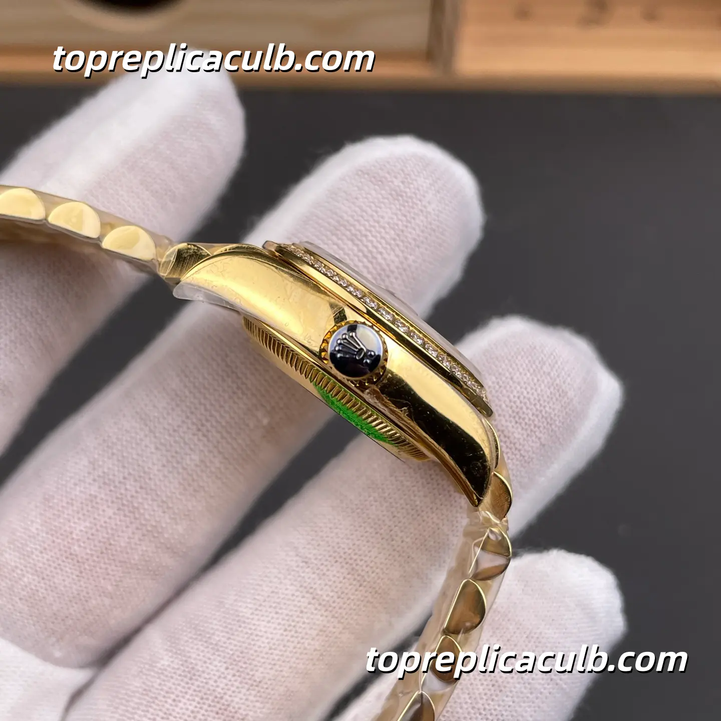 Rolex Lady-Datejust 28MM 279138RBR 18K Everose Gold Diamond Bezel Olive Green Dial Jubilee Bracelet Super Clone - Image 5