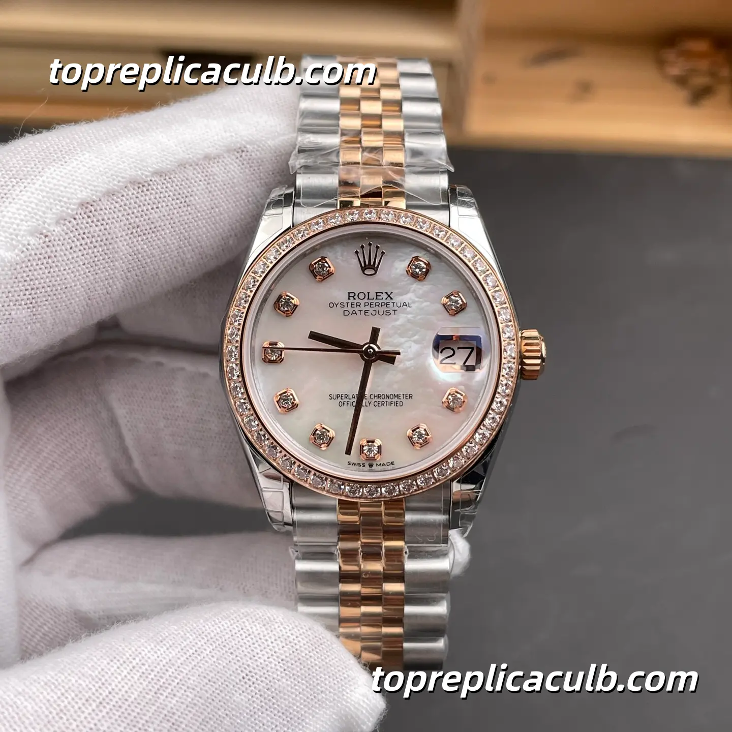 Rolex Lady-Datejust 31MM M278271-0026 Mother of Pearl Dial Diamond Bezel Watch