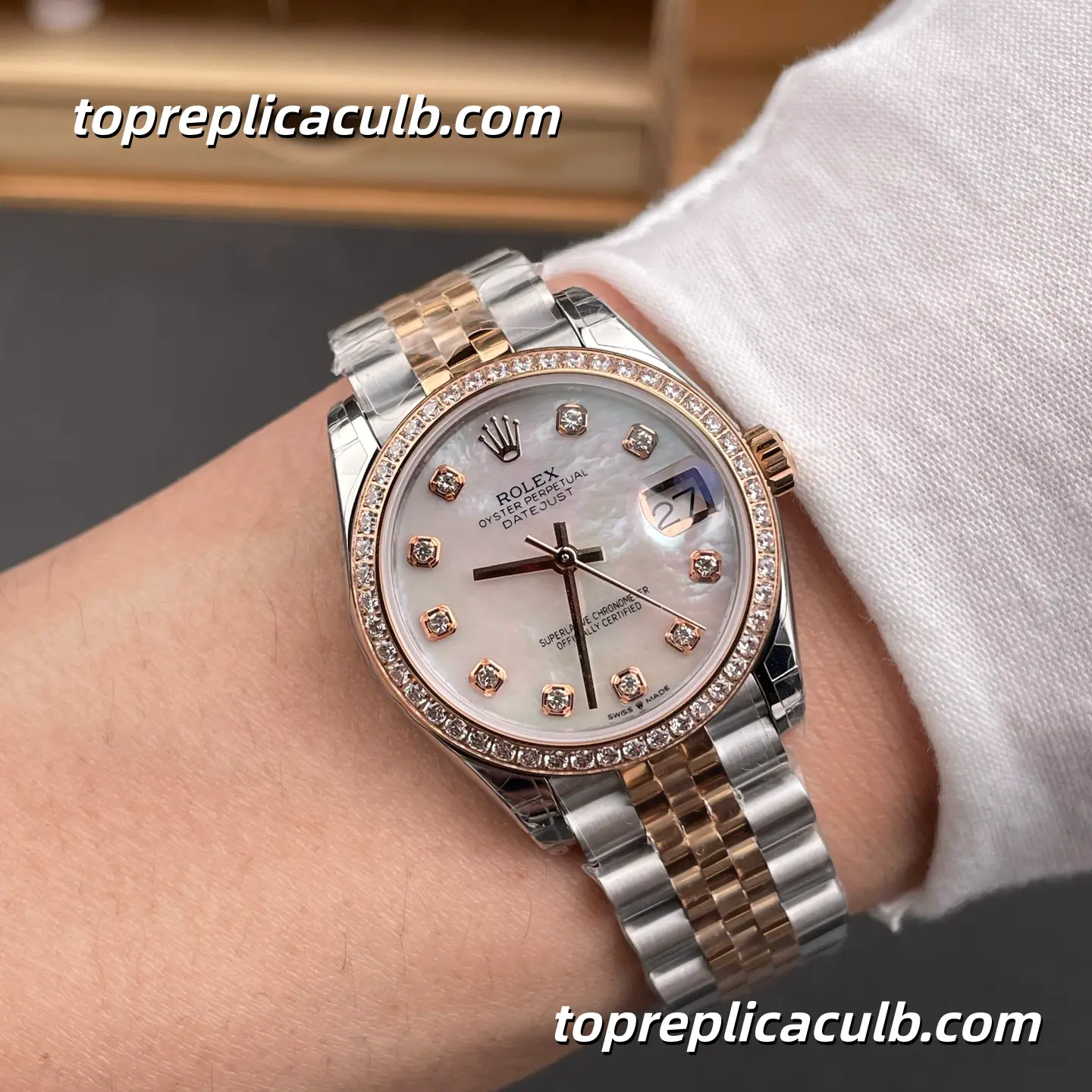 Rolex Lady-Datejust 31MM M278271-0026 Mother of Pearl Dial Diamond Bezel Watch - Image 2