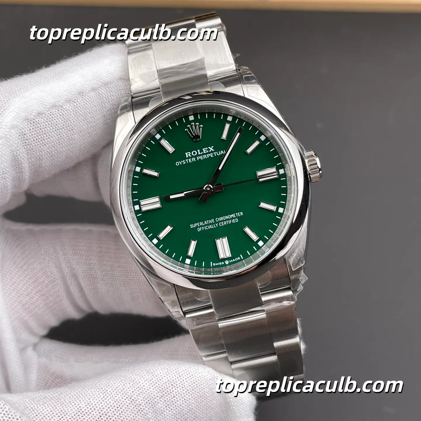 Rolex Oyster Perpetual 36MM 126000-0005 Green Dial Oyster Bracelet Super Clone Watch with 3230 Movement - Image 4