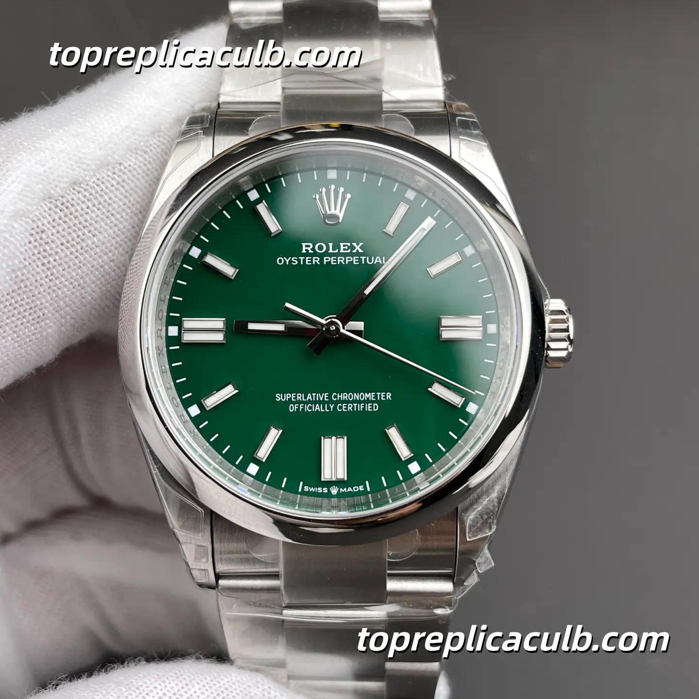 Rolex Oyster Perpetual 36MM 126000-0005 Green Dial Oyster Bracelet Super Clone Watch with 3230 Movement - Image 3