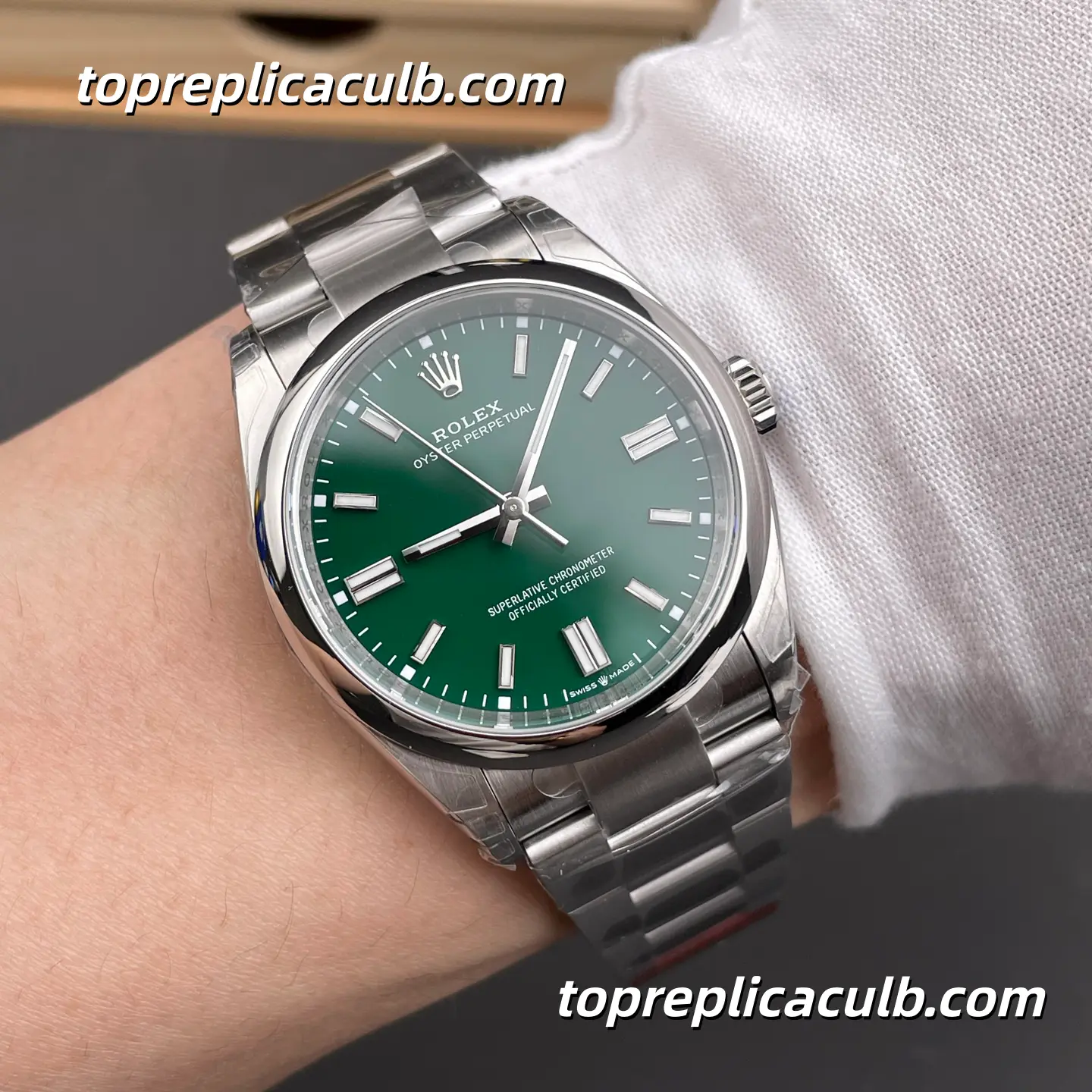 Rolex Oyster Perpetual 36MM 126000-0005 Green Dial Oyster Bracelet Super Clone Watch with 3230 Movement - Image 2