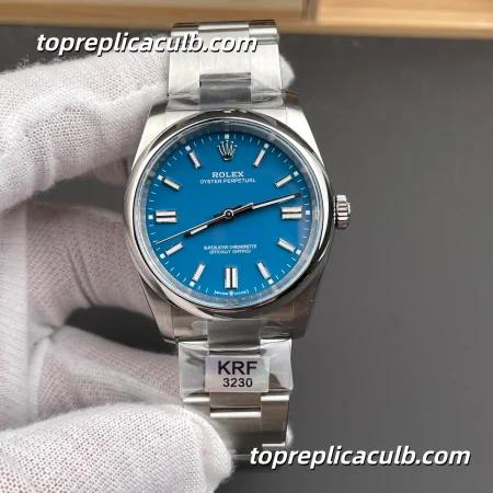 Rolex Oyster Perpetual 36MM 126000-0015 Turquoise Blue Dial Oyster Bracelet Super Clone Watch with 3230 Movement