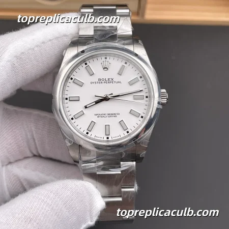 Rolex Oyster Perpetual 39MM 114300-0004 White Dial Oyster Bracelet Super Clone Watch with 3132 Movement