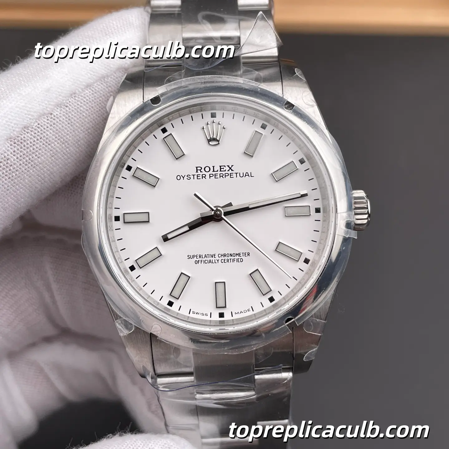 Rolex Oyster Perpetual 39MM 114300-0004 White Dial Oyster Bracelet Super Clone Watch with 3132 Movement - Image 3