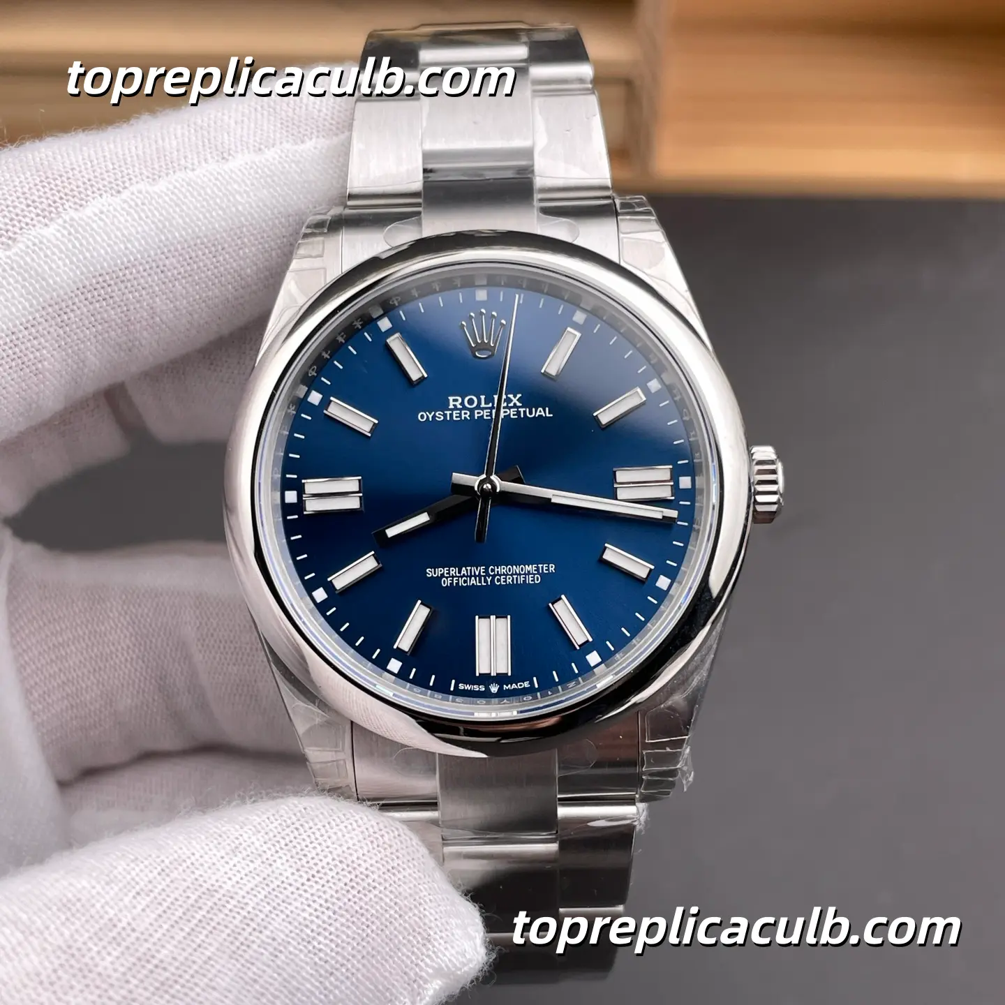 Rolex Oyster Perpetual 41MM 124300-0003 Blue Dial Oyster Bracelet Super Clone Watch with 3230 Movement